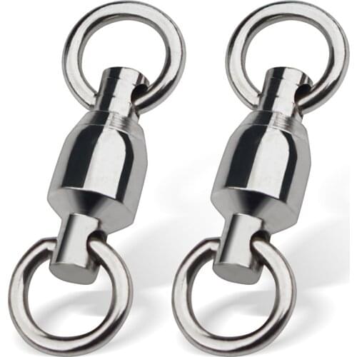 BATTLEBASS 10 PCS Super Strong Ball Bearing Fishing Swivel Solid with Double Rings Sea Fishing Hooks Fishing Accessories