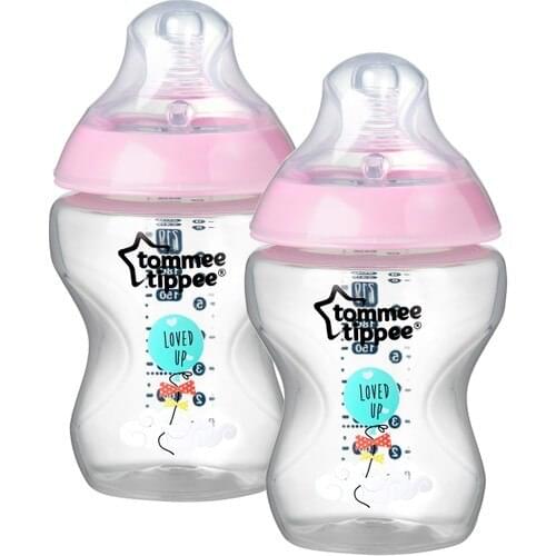 Tommee Tippee PP Closer to Nature Feeding Bottle, 260 ml x 2-Pink