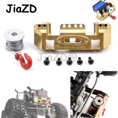 TRX4 CNC Aluminum Brass Front Bumper with Servo Mount & 25T Steering Gear Servo Winch Wheel for 1/10 RC Crawler Traxxas TRX-4