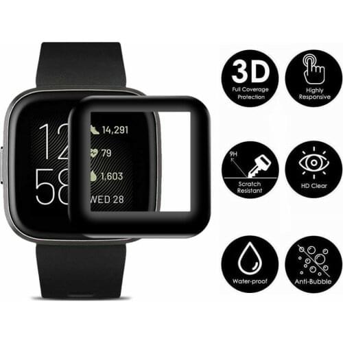 Fitbit Sense Smart Watch 3D Full Coverage Anti-Scratch Screen Protector Cover Soft Protective Film for Fitbit Versa 3 Smartwatch