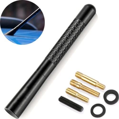 12cm Universal Carbon Fiber Car Roof Mast Whip Stereo FM AM Radio Short Antenna Car Styling
