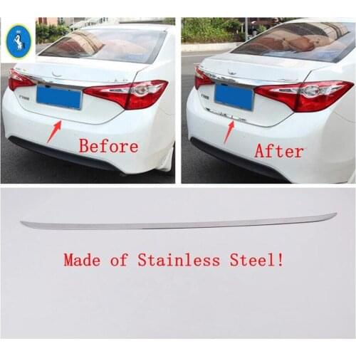 Yimaautotrims Auto Accessory Rear Tailgate Trunk Door Lid Tailgate Overlay Strip Cover Trim Fit For Toyota Corolla 2014 - 2018