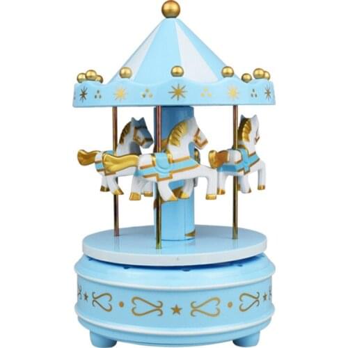 Factory sales birthday cake baking merry-go-round music box carousel decoration