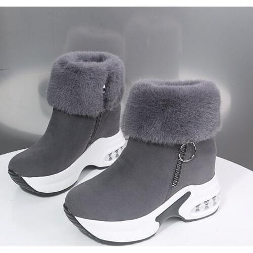 Women Ankle Boot Warm Plush Winter Shoes For Woman Boots High Heels Ladies Boot Women Snow Boots Winter Shoes Height Increasing