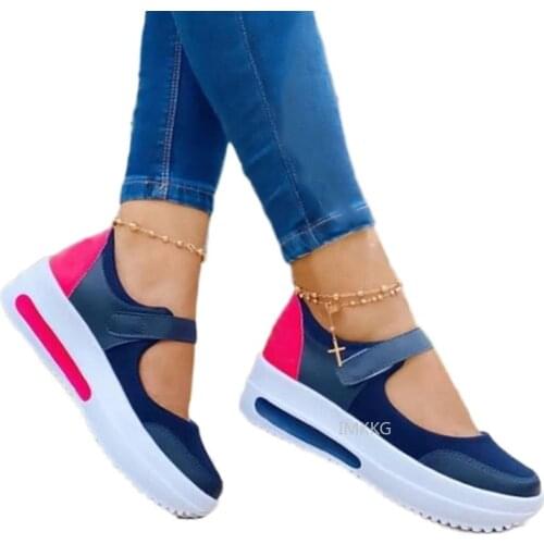 2021 Women Multicolor Sneakers Woman Breathable Platform Sports Shoes For Ladies Sneakers Blue White Womens Vulcanize Shoes