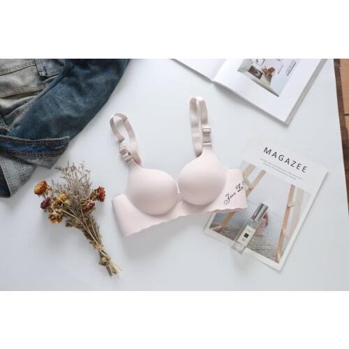 Gather up no steel ring underwear womens bra top support anti-sagging thickened 6cm super thick adjustable bra