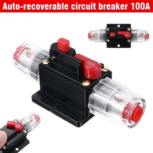 1pc Car Auto Stereo Audio 12V Circuit Breaker Fuse Inline Fits 4 8 Gauge Wire 40 Amp Manual Open Circuit Push Button Accessories