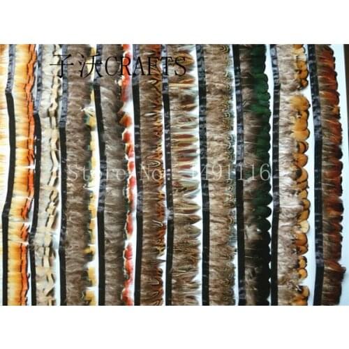 10meter natural pheasant feathers trim edge belt,DIY decorative clothing, hats, headdress, handicrafts and other art accessories