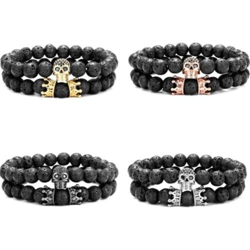 2pcs/lot 8mm crown ball gold silver copper cz zircon cubic zirconia beads Yoga Bracelet elastic Stone Bangles rtg22