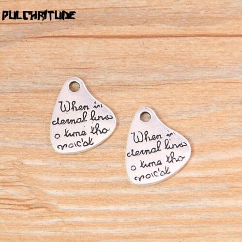 20pcs 15*19mm Antique Silver color color Color Metal Zinc Alloy Letter Charms Fit Jewelry Medical Plant Pendant Makings