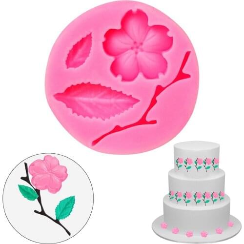 3D Silicone DIY Chocolate Confectionery Mold Peach Blossom Shape Flower Shape Candy Mould Fondant Cake Decorating Tools