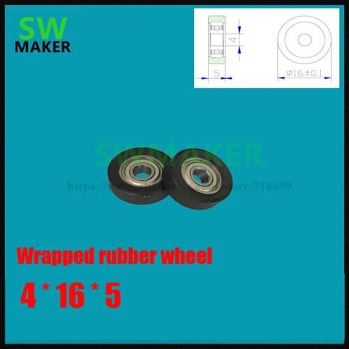 4*16*5mm black polyurethane molding bearing 604 polyurethane wrapped bearing small pulley