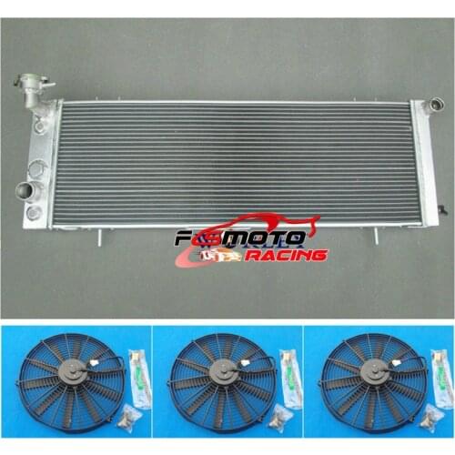 4 Row Aluminum Racing Radiator + 3PCS FANS For Jeep Cherokee XJ / Wagoneer Truck 1991-2001 00 99 98 97 96 95 94 93 92