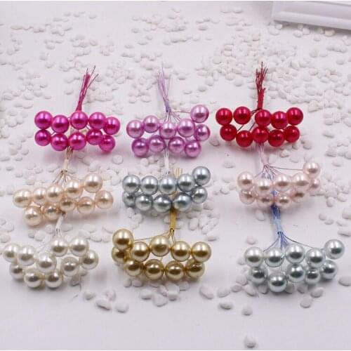 5 bouquets DIY Candy Boxes Accessories Wedding Accessories Pearl Berries Red Fruit Wreath Materials Decorative Accessories