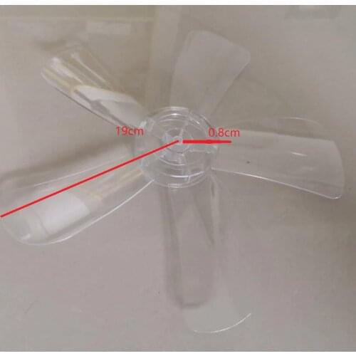 Fan Parts Transparent Color Plastic Fan Blade 0.8cm central hole replacement for 16 inches