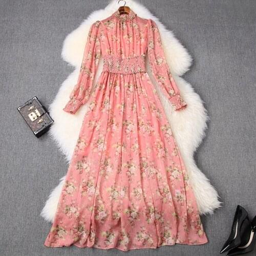 Celebrities Long party dress 2020 NEW Superior quality spring summer flower dress Women luxury Dress XL ladies Bohemian dresses