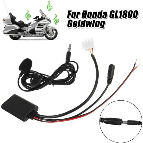 For Honda GL1800 Goldwing Motorcycle 3Pin AUX Audio Cable Adapter with Mic Audio Receiver