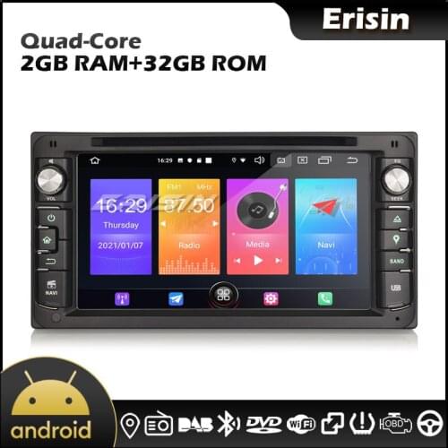 Erisin 2793 6.95" Quad Core Android 10.0 GPS Radio BT WiFi TPMS DVR DTV DAB Car Stereo for ​Toyota RAV4 Aversis Autoradio