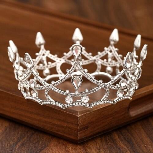 GETNOIVAS 1PCS Luxury Retro Baroque Crystal Handmade Tiara Bride Wedding Crown Headband Hairband Hair Jewelry Accessories SL