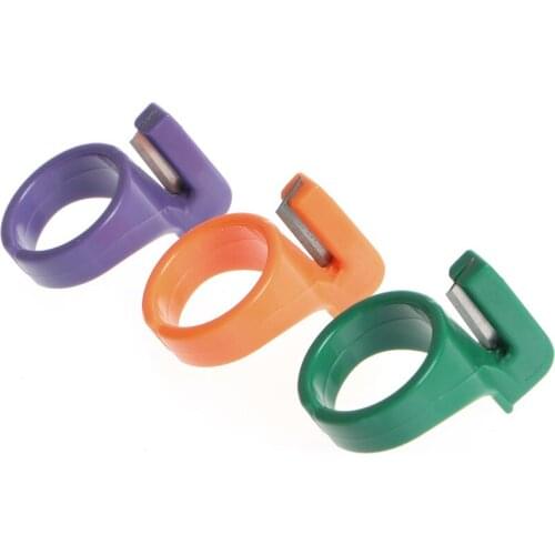 3PCS Finger Thimbles Ring Protector Plastic Sewing Handmade Craft Tool 3 Colors