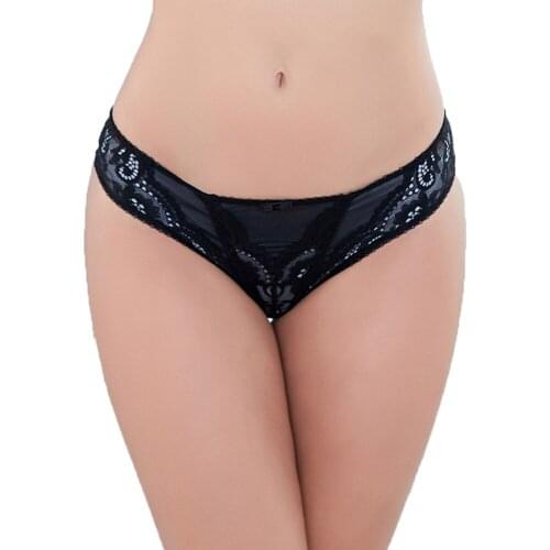 Embroidered lace sexy low waist panties breathable underwear comfortable ladies briefs black red white CYHWR