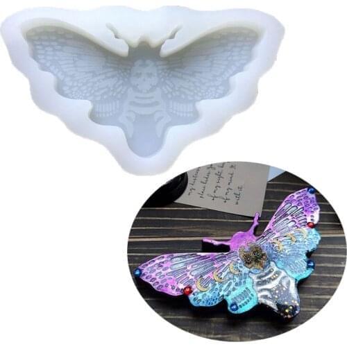 Moth Keychain Epoxy Resin Mold Necklace Pendant Silicone Mould DIY Crafts Jewelry Casting Tools