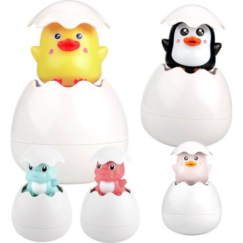 Cartoon Animal Dinosaur Duck Rainy Float Spray Water Bath toys Baby Water Toy Baby Swimming Turtle Kids Beach Bath Clockwork Toy