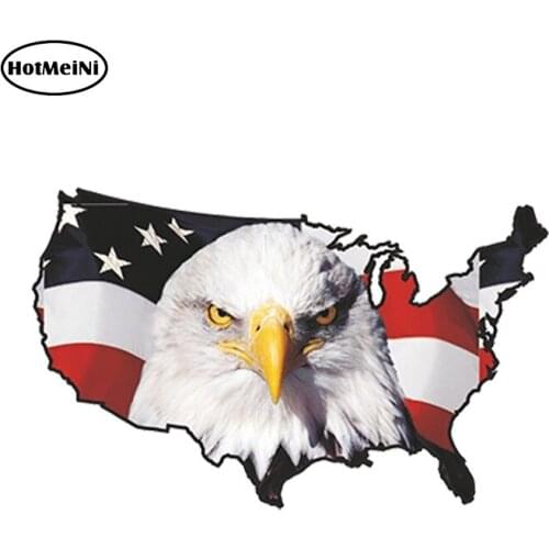 HotMeiNi Car Styling Car Sticker USA EAGLE New STICKER America UNITED STATES MAP FLAG BUMPER VINYL DECAL PATRIOT 13cm X 8.1cm