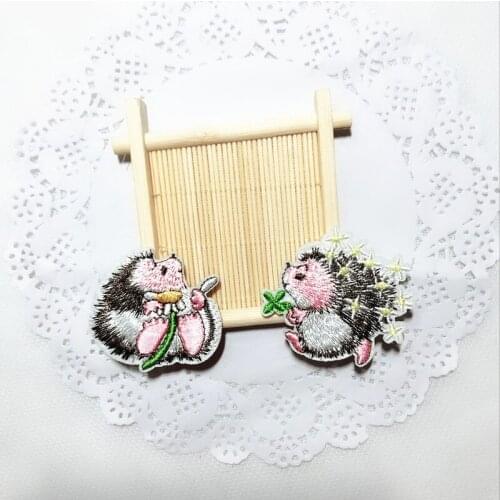 PGY 1PCS Children Coats Cartoon cute Hedgehog Patches Decoration Cloth Ironing Animal Girl Patches Accessories Free Shipping