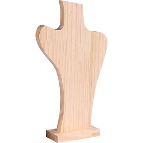 Portrait Necklace Support Rack Holder Jewellry Wood Mannequin Bust for Necklace Jewelry Pendant Window Display