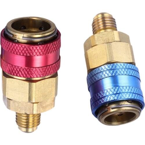 New Hot 2 Pcs AC R134A Quick Coupler Connector Adapter Fittings High Low Manifold Hoset Car Accessories Dropshipping In Stock