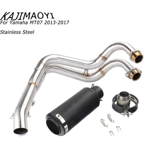 KAJIMAOYI MT07 FZ07 motorcycle Exhaust Full system FOR Yamaha MT-07 FZ-07 Tracer 2014-2018 with Muffler XSR700 2016-2017