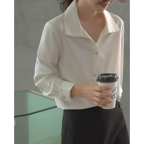 REALEFT Womens Satin Shirts