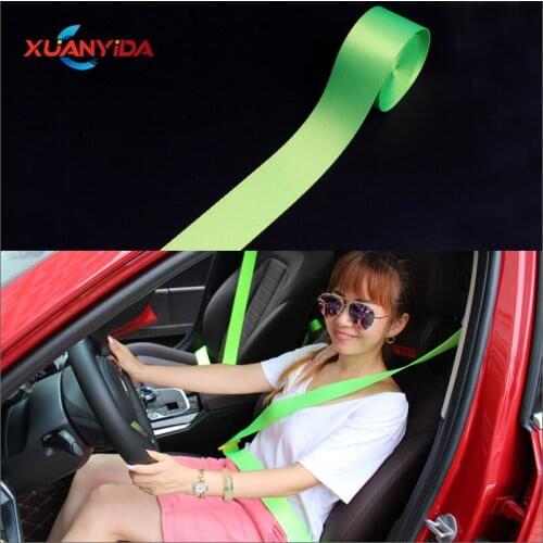 Xuanyida Good Quality Green Seat Belt Webbing Strap Strengthen Racing Car Safety Belt nylon safety belt seat belt webbing 3.6M