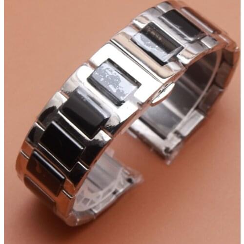 Ceramic Watchband for fashion Watch mens Band solid Link stainless steel Bracelets wrap Ceramic 14mm 16mm 18mm 20 22mm Watchband