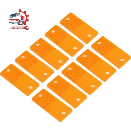 AOHEWEI 10 12 16 pcs Self Adhesive Reflectors Rectangular Stick-on Safety Rear Reflective Gate Posts Fence for Trailer Caravan