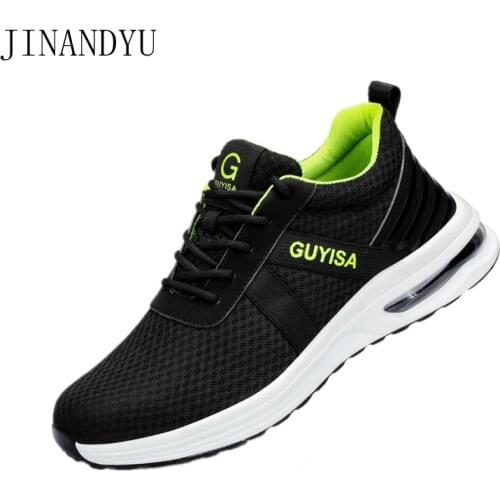 Light Weight Safety Work Shoes Men Steel Toe Boots Outdoor Working Shoes Man Safety Sneakers Mesh Protect Shoes Work Boots New