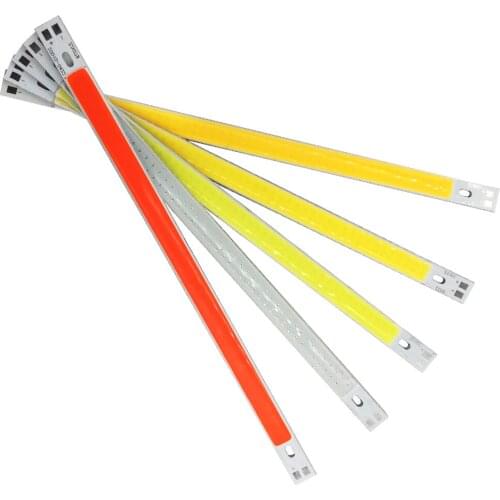 200x10mm 20CM COB Strip LED Light Bar 12V 10W 1000LM Warm Cool White Blue Green Red Color for Car Lighting Decor Bulbs Diy DC12V