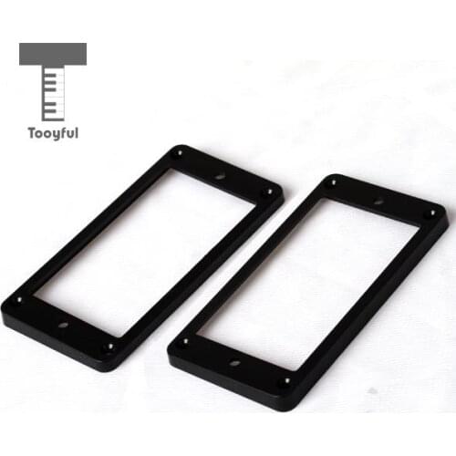 Tooyful 2Pcs Plastic Flat Metal Humbucker Pickup Frame Mounting Ring Accessory 4mm Thick Black for LP Electric Guitar Wholesales