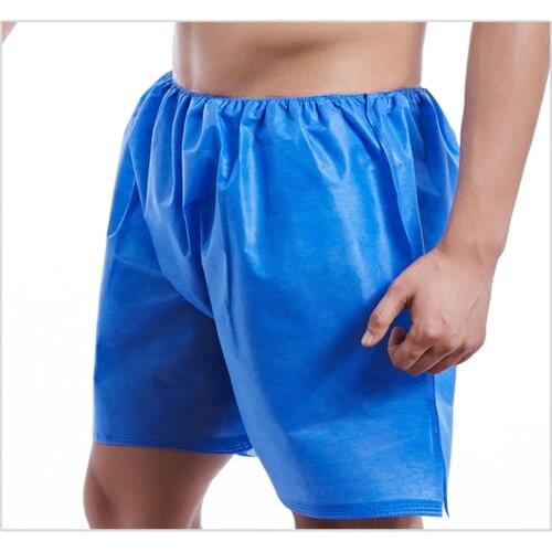 10pcs/lot Blue Mens Thin One Time Use Boxer disposable Breathable underwear for travel sauna beauty house massage home shorts