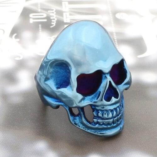 Domineering large titanium steel skull ring free shipping
