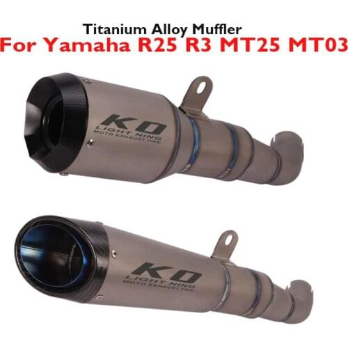 Slip on MT03 MT25 R3 R25 Motorcycle Exhaust System Titanium Alloy Pipe Muffler Escape System for Yamaha MT03 R3 R25 MT25