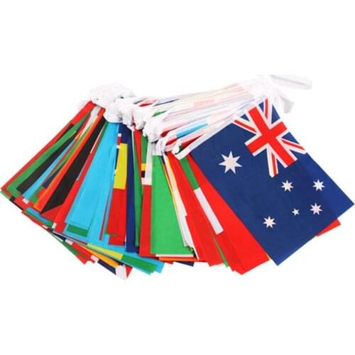 1 String Hanging Flag Banner International World Flags Banner For Party Events Decorations National Flag String Banner Supplies