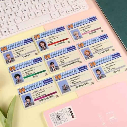 1Pcs Anime My Hero Academia Student Identity Card Midoriya Izuku Cosplay Prop PVC Collection Card Accessories