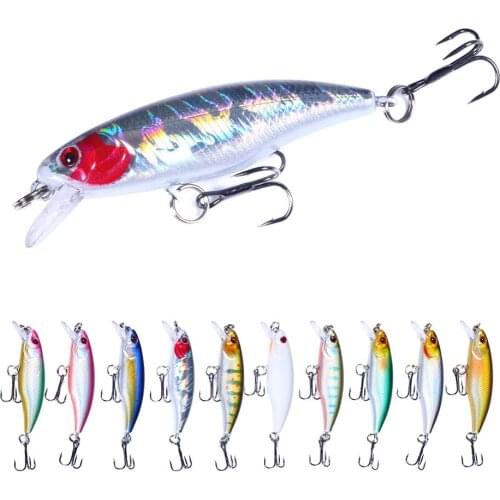 1PCS Minnow Fishing Lure Artificial Hard Bait Bionic 3D Eyes 6cm 4.3g Sinking Wobbler Crankbait Bass Trolling Fishing Tackle