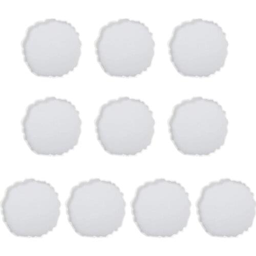 DIY10 pcs epoxy resin mold agate slice coaster casting silicone mold DIY crafts jewelry placemat mold home decoration crafts