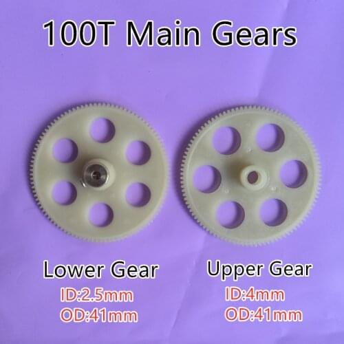 2PCS Diameter is 41mm 4.1cm 100T 0.4M Main Gear Set Upper Lower Gear A B R/C Helicopter Rc Spare Parts hobby Model Accessories