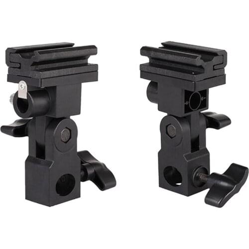 2Pcs Hot Shoe Speedlight Umbrella Mount Holder Swivel for Light Stand Flash Bracket for Trigger Hot-Shoe Flash