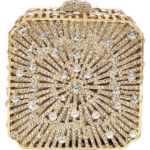 9.5x9.5CM Clutch Bags Metal Box Banquet Bag Diamond Dinner Bag Party Clutch Bag Evening Bag a6565