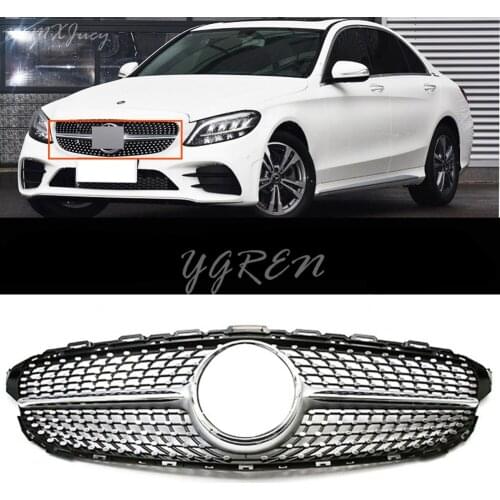 Diamond Front Radiator Grille Grill for Mercedes Benz W205 C450 C250 C180 C200 C220 2019